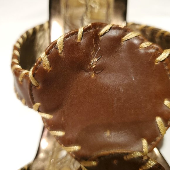 FASHION FOCUS Wood Rose Design Wedge - Picture 9 of 10